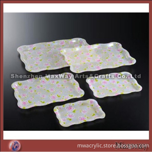 White High Grade Hot Selling Lucite Tray with Decorative Pattern